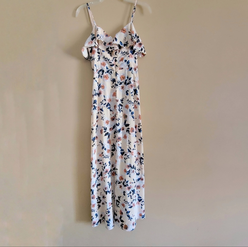 Band of Gypsies Spaghetti Strap Floral Print Midi Dress Size XSMALL